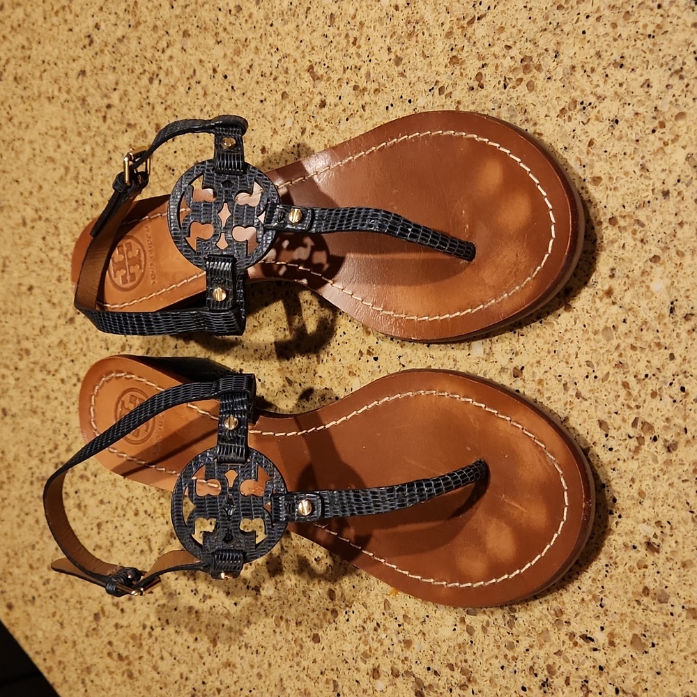 Tory Burch Indigo Leather Sandals Size 8